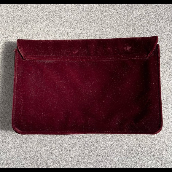 Jimmy Choo Perfume Burgundy Red Velvet Crossbody Bag - Picture 5 of 11